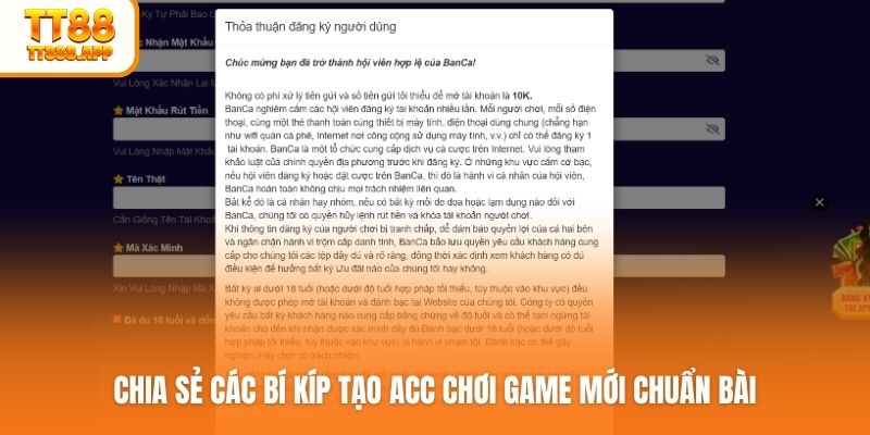 Chia sẻ các bí kíp tạo acc chơi game mới chuẩn bài